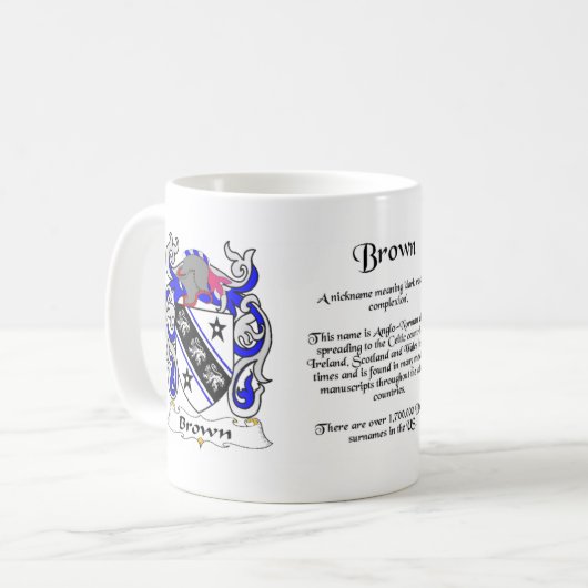 Bruine Familie Crest cup Koffiemok (Voorkant links)