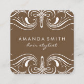 Bruine Fantasie Elementen Vierkante Visitekaartje (Voorkant)