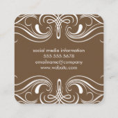 Bruine Fantasie Elementen Vierkante Visitekaartje (Achterkant)