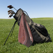 Bruine Faux Leather Satin Rits gepersonaliseerd Golfhanddoek (Groen)