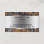 Bruine faux Marble & Metallic Silver Visitekaartje (Achterkant)