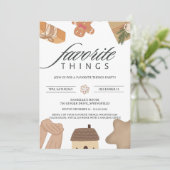 Bruine Favoriete Dingen Ruilgaven Kerstmis Kaart (Staand voorkant)