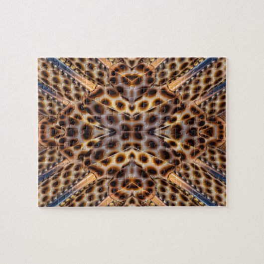 Bruine fazantveer caleidoscoop legpuzzel (Horizontaal)