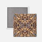 Bruine fazantveer caleidoscoop magneet (Voorkant / Achterkant)