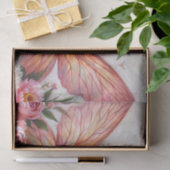 Bruine fee met roze vleugels en pioenen tissuepapier (Geschenk)