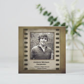 Bruine film Strip Grunge Fotokaart Uitnodiging (Staand voorkant)