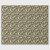 Bruine Fleur Antieke Patroon Cadeaupapier (Vlak)