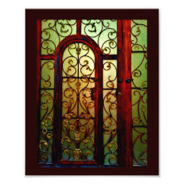 Bruine Floral Foto Afdruk