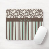 Bruine Floral  monogram Muismat (Met muis)