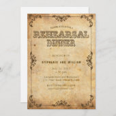 Bruine  Floral Rehearsal Dinner Kaart (Voorkant / Achterkant)