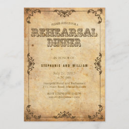 Bruine  Floral Rehearsal Dinner Kaart