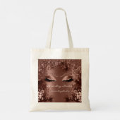 Bruine Florals Eyes Glitter Drids Weddenschap Brid Tote Bag (Achterkant)