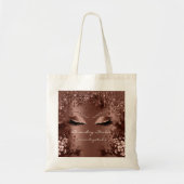 Bruine Florals Eyes Glitter Drids Weddenschap Brid Tote Bag (Voorkant)