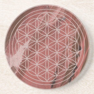 Bruine Flower of Life Onderzetter Heilige Geomet