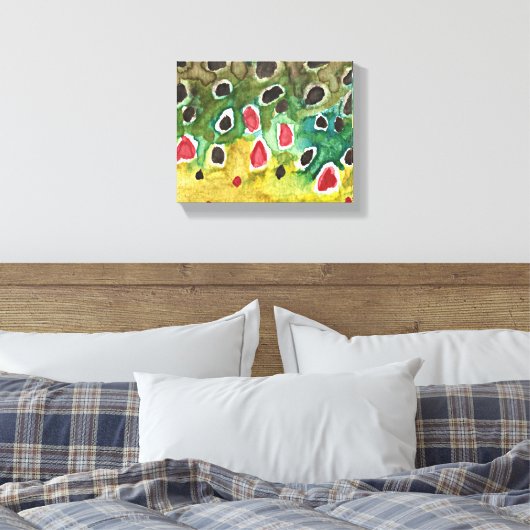 Bruine forel canvas afdruk (Insitu (Slaapkamer))