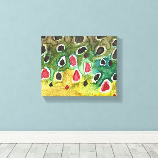 Bruine forel canvas afdruk (Insitu (Houten vloer))