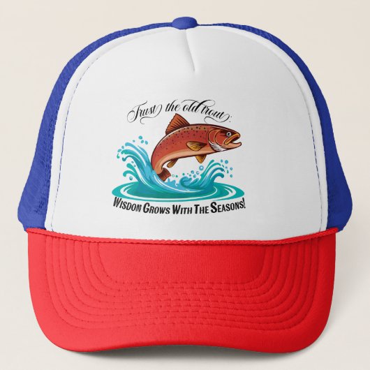 Bruine forel die uit het water springt trucker pet (Voorkant)