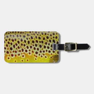 Bruine forel door PatternWear© Bagagelabel