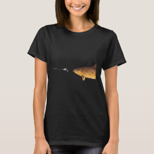 Bruine forel Gevist haak visser hengelaar Mannen v T-shirt