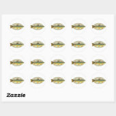 Bruine forel gevist ronde sticker (Vel)