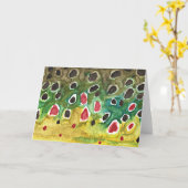 Bruine forel huid vis kaart (Gele Bloem)