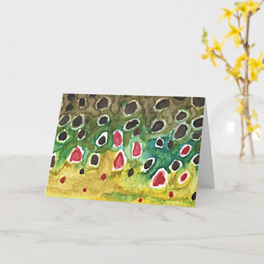 Bruine forel huid vis kaart (Gele Bloem)