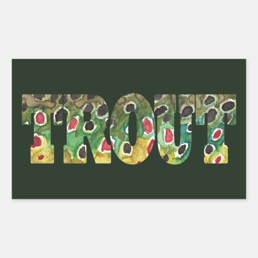 Bruine forel huidontwerp rechthoekige sticker (Voorkant)