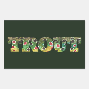 Bruine forel huidontwerp rechthoekige sticker