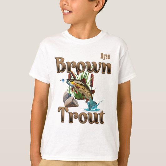 Bruine forel jongen is  t-shirt (Voorkant)