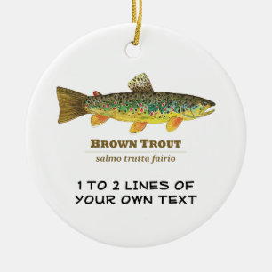 Bruine forel keramisch ornament