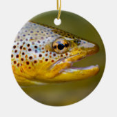 Bruine forel keramisch ornament (Voorkant)