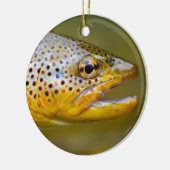 Bruine forel keramisch ornament (Links)