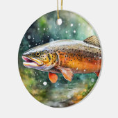 Bruine forel keramisch ornament (Links)