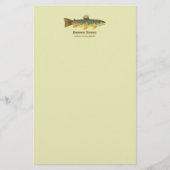 Bruine forel Latijn Ichthyology Briefpapier (Voorkant)