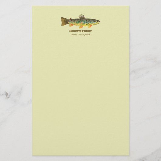 Bruine forel Latijn Ichthyology Briefpapier (Voorkant)