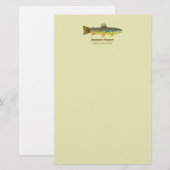 Bruine forel Latijn Ichthyology Briefpapier (Voorkant / Achterkant)