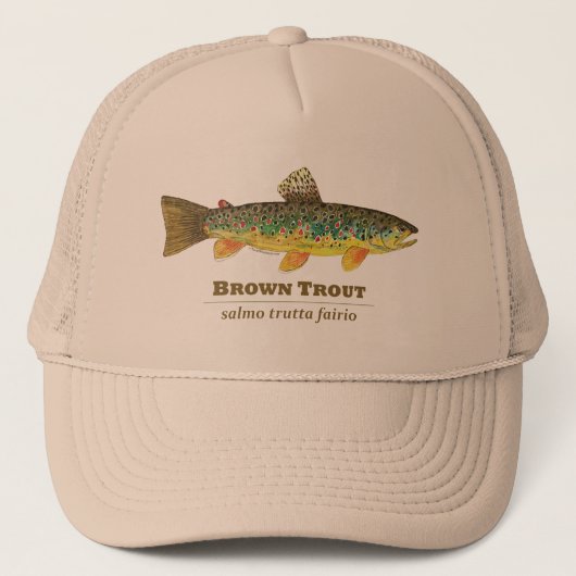 Bruine forel Latijn Ichthyology Trucker Pet (Voorkant)