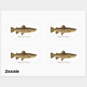 Bruine forel Logo Ovale Sticker (Vel)