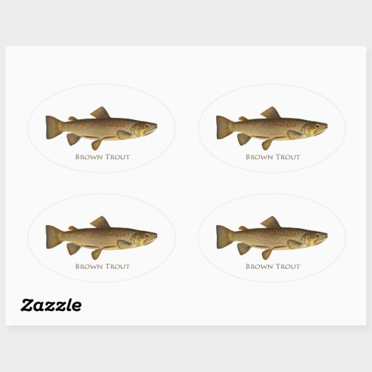 Bruine forel Logo Ovale Sticker (Vel)