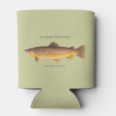 Bruine forel met illustratie blikjeskoeler (Achterkant)