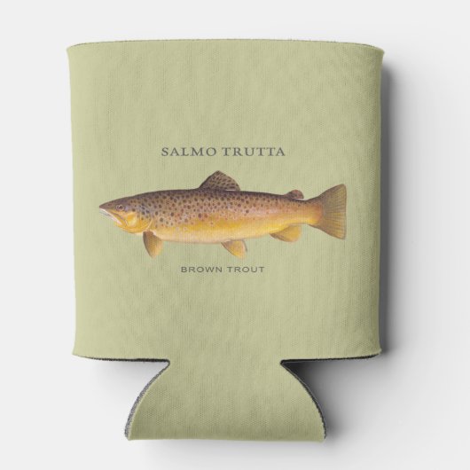 Bruine forel met  illustratie blikjeskoeler (Achterkant)