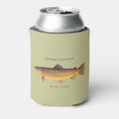 Bruine forel met illustratie blikjeskoeler (Blikje Achterkant)