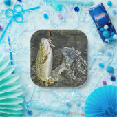 Bruine forel papieren bordje (Feest)