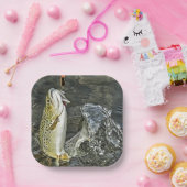 Bruine forel papieren bordje (Feest)