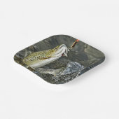 Bruine forel papieren bordje (Gebogen)