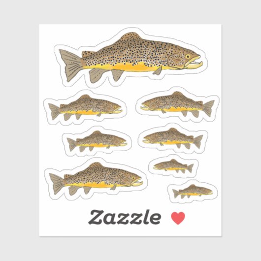 Bruine forel sticker (Vel)