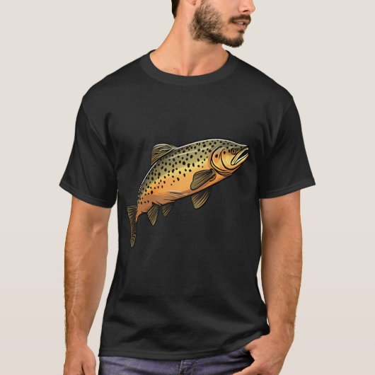 Bruine forel sticker t-shirt (Voorkant)
