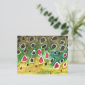 Bruine forel vis briefkaart (Staand voorkant)