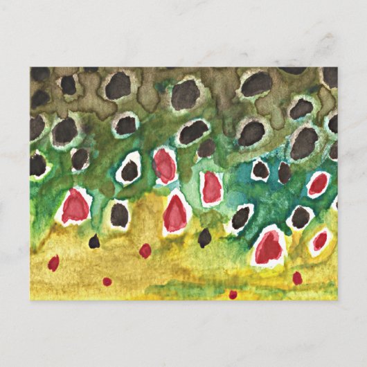 Bruine forel vis briefkaart (Voorkant)