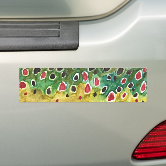 Bruine forel vis bumpersticker (Op auto)